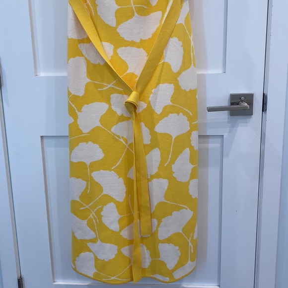 Diane Von Furstenberg DVF for Target halter neck ginkgo yellow dress size medium - Picture 7 of 10